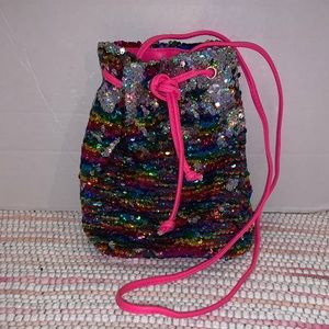 Kids Rainbow Sequin Bucket Bag